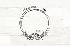 Family Monogram Sign Floral Wreath svg Product Image 6
