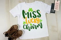 St Patricks Day Quotes SVG, Miss Lucky Charm Lettering Product Image 1