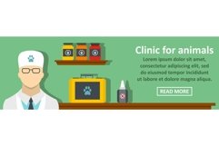 Clinic for animals banner horizontal concept Product Image 1