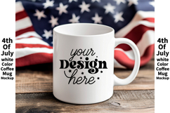 4th of July white 11oz blank coffee mug mockup Product Image 1