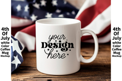 4th of July white 11oz blank coffee mug mockup Product Image 1