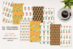 Cactus Pots Seamless Patterns Digital Paper Watercolor Cacti Product Image 3
