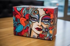 Colorful artistic face illustration on box Product Image 1