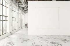 Open Space Office White Blank Wall Product Image 1