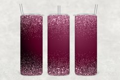 Carnation Pink Sparkle Glitter Tumbler Wrap Sublimation Product Image 1