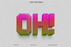 3D Gradient OK Text Design with Vibrant Colors Product Image 1