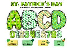 ST PATRICK Alphabet PNG Clipart, St Patrick letters doodle Product Image 1