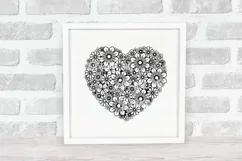 Heart SVG | Zentangle Heart SVG | Flower SVG | Love SVG Product Image 9