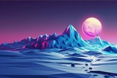 Surreal lunar landscape with vibrant colors Product Image 1