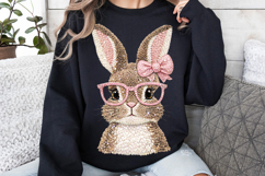 Easter Bunny png, Knit Bunny with Glasses png Product Image 3