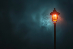 Vintage Street Lamp with Dark Background Wallpaper Product Image 1