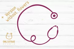 Floral Stethoscope SVG, Nurse Floral Monogram SVG Product Image 3
