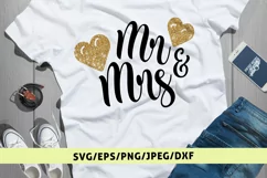 Mr & Mrs - Wedding SVG EPS DXF PNG Cutting Files Product Image 1