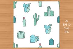 Cactus. 6 Seamless patterns. Digital paper. Product Image 6