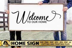 Welcome Home Sign SVG Farmhouse Sign SVG Welcome Home SVG Product Image 2