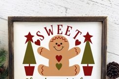 Sweet Christmas wishes SVG, gingerbread holiday cutting file Product Image 2