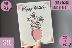 Birthday card insert design| Paper cutting |Cricut Card svg Product Image 1