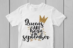 Queens Are Born In September - Birthday SVG EPS DXF PNG File Product Image 3