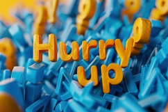 Hurry Up Text Background Wallpaper Product Image 1