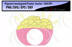 popcorn monogram and frames, Monogram SVG cut file/ popcorn svg / monogram frames / SVG DXF files for Cricut Design Space, Silhouette Studio Product Image 2