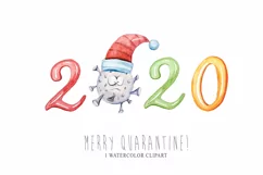 Covid19 Christmas 2020 clipart. Virus and numbers 2020 Product Image 1
