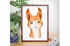 Watercolor woodland animals Squirrel png Nursery wall decor Product Image 9