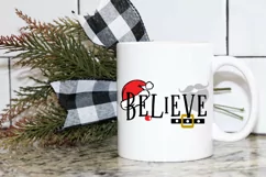 Believe Santa Hat, Belt Christmas svg, christmas santa svg Product Image 2