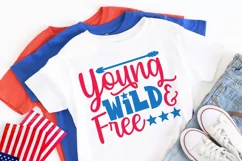 Young wild and free |patriotic SVG for kids Product Image 2