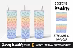 Summer Geometric Glitter 20 oz Skinny Tumbler Sublimation Product Image 1