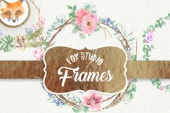 Watercolor Clipart, Floral Frame, Digital Clipart Product Image 1