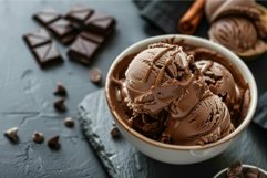 Decadent chocolate ice cream in bowl Product Image 1