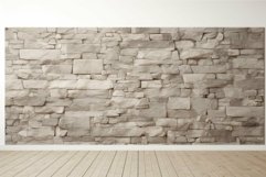 Modern room with stone wall texture and wooden floor Product Image 1