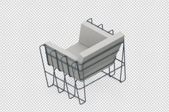 Isometric Arm Chair 3D isolated render Product Image 1