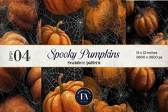 Spooky Pumpkin Pattern, Autumn Pumpkin Digital Paper Product Image 1
