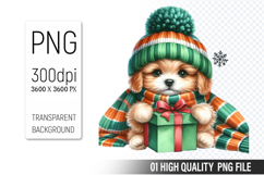 Watercolor Christmas Animals Clipart PNG Bundle, 37Designs Product Image 14
