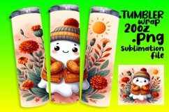 VIBRANT 20oz Tumbler Artwork , Cute Ghost Product Image 1