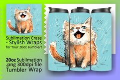 Cat Tumbler Wrap Delights: Sublimation Magic Product Image 1