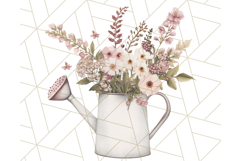 Watering Can Flowers PNG, Rustic Floral Watercolor Clipart Product Image 5