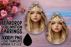 Fresh Teardrop Earrings Sublimation Art , Fairy Product Image 1