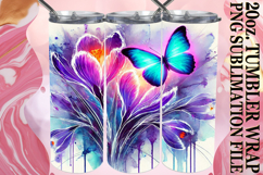 Radiant Mornings 20oz tumbler wrap, Butterfly Product Image 1