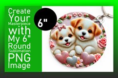 Bright Circle Design Keychain Template , Sweet Animals Product Image 1