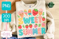 Sweet Summer T-shirt sublimation design, Strawberry shirt Product Image 1