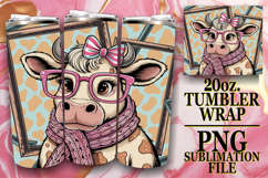 RADIANT DAYS 20oz TUMBLER WRAP, Cute Cow Product Image 1