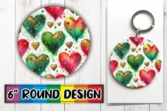 Unique Round Design Car Coasters PNG, Heart Product Image 1