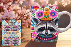 Joyful Raccoon &amp; Floral Wrap for 11oz/15oz Mug Product Image 1