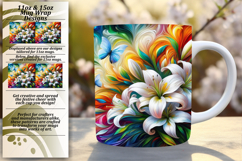 Vibrant 11oz Mug Wrap Png Artwork , Flowers Product Image 1