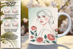 Chic 15oz Mug Wrap Png Template , Beauty Woman Product Image 1