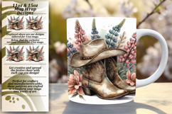 Chic 11oz Mug Wrap Png Design , Western Product Image 1