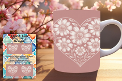 Custom 11oz Mug Wrap Png Artwork , Flowers Heart Product Image 1