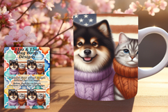 SLEEK 11oz PNG Mug Wrap Artwork , Dog and cat Product Image 1